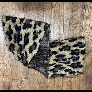 Leopard fuzzy infinity scarf